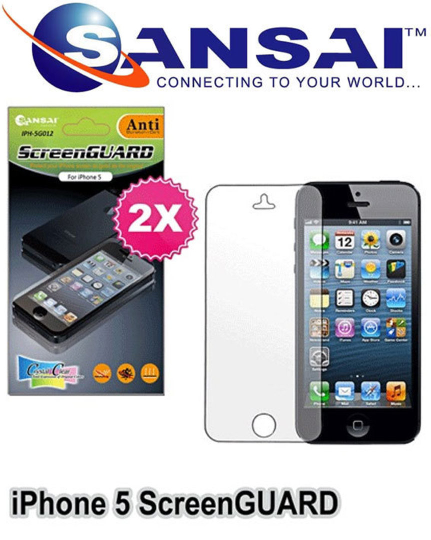 SANSAI iPhone 5 Screen Protector - 2PCs Pack image 0